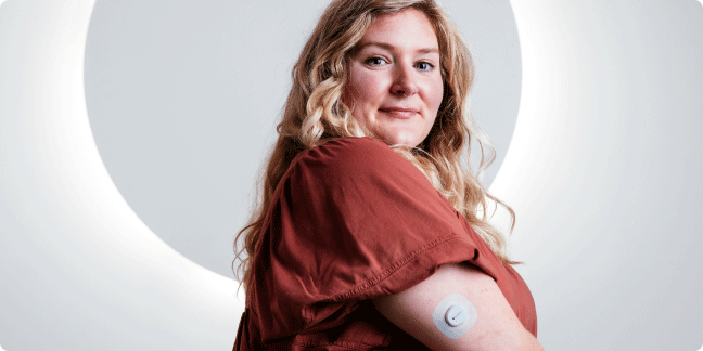 Woman wearing Dexcom G7 15 Day CGM