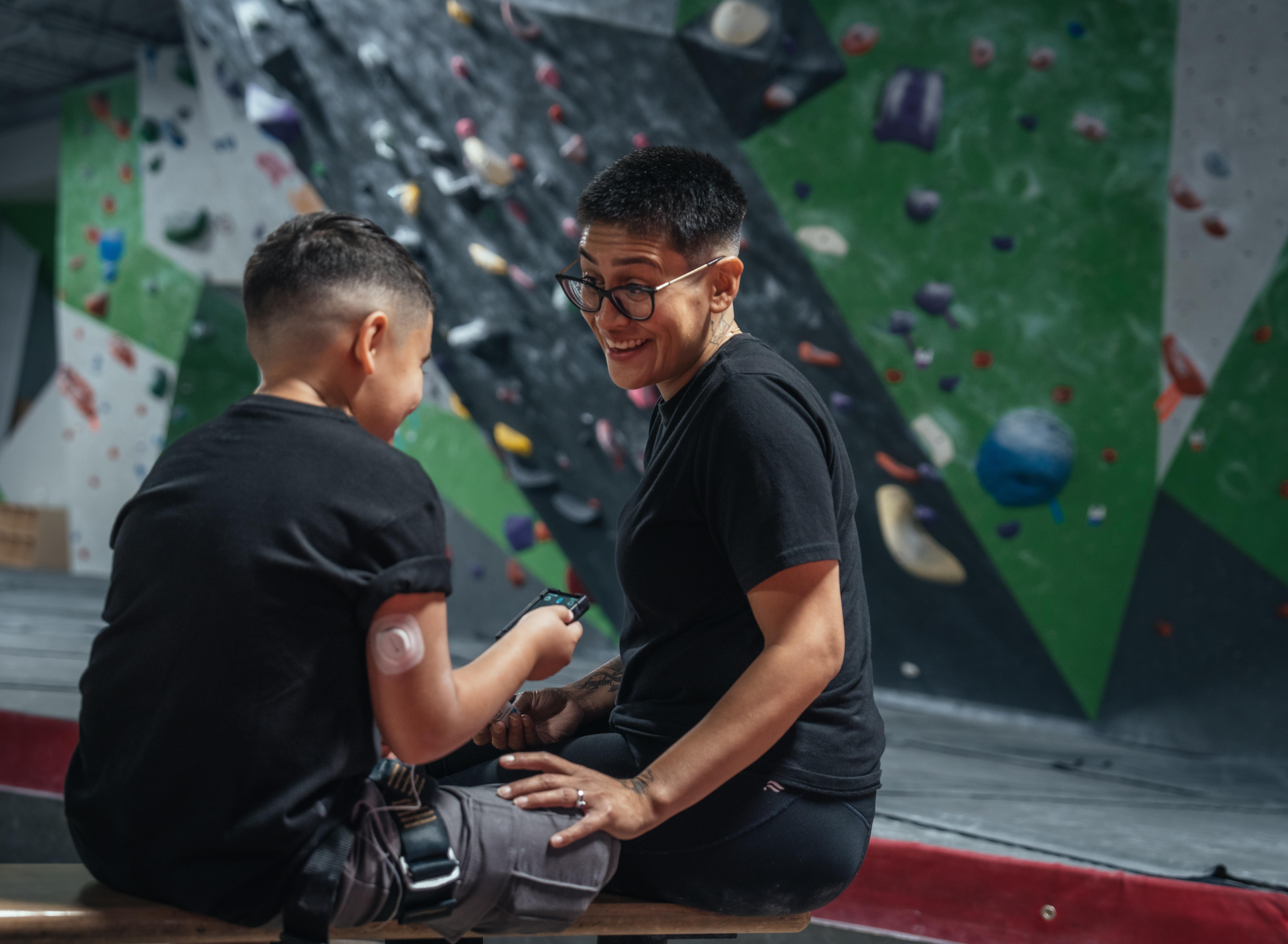 father and son sitting